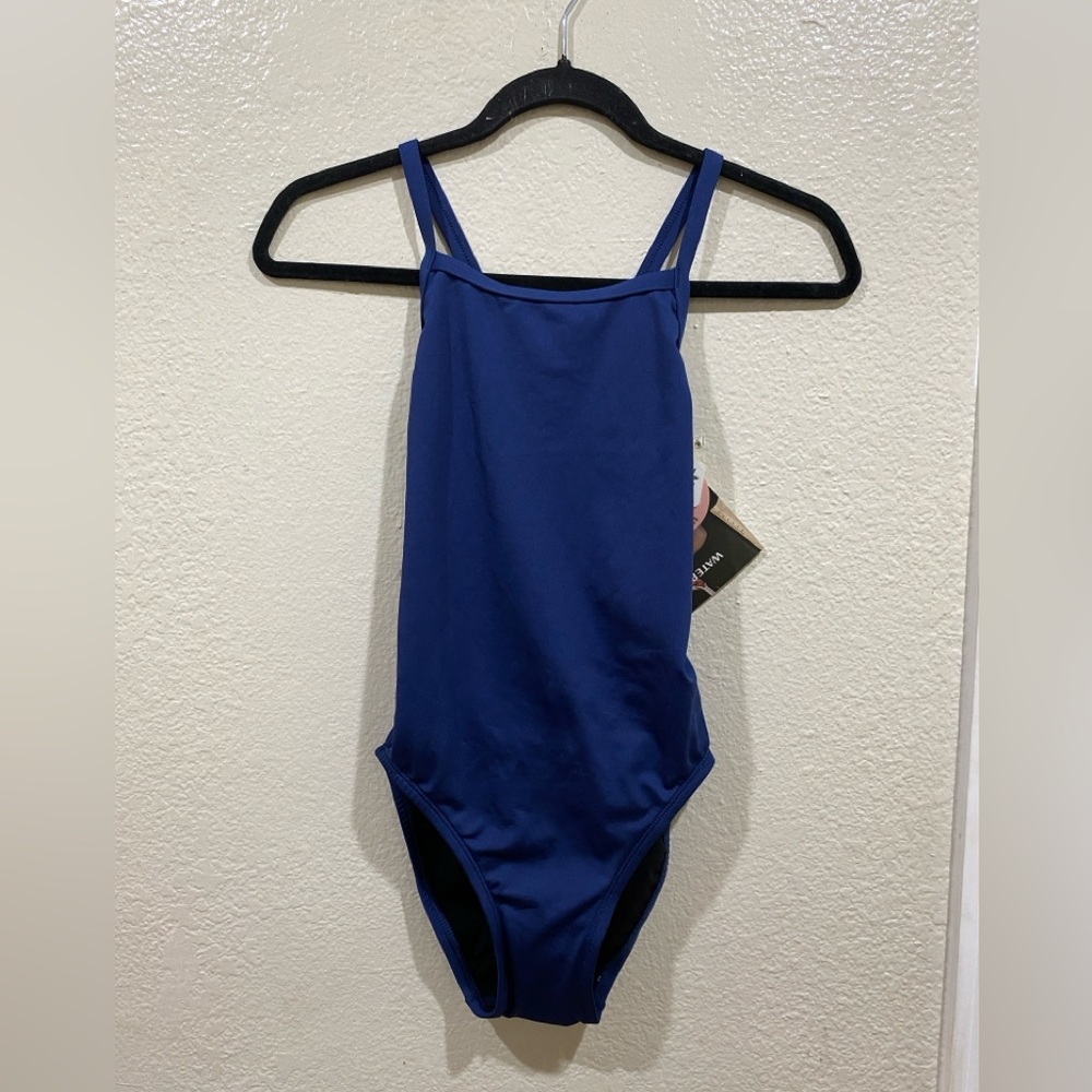 NWT Watermen Blue One Piece Swimsuit with Square Neckline Size 30